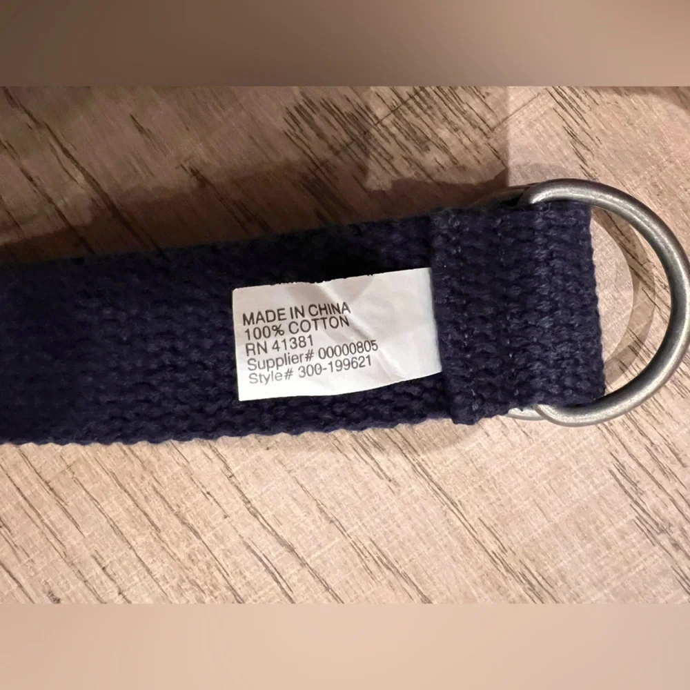 Polo by Ralph Lauren Navy Cotton D-Ring Kids Belt. 22 inches. 18 months - 3T